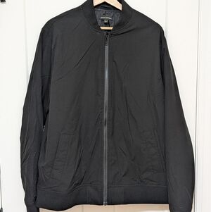 Banana Republic Black Bomber Jacket Men’s Large Lightweight Zip-Up